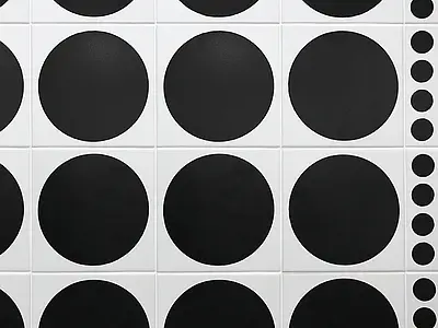 Bakgrundskakel, Färg svarta & vita, Stil hanverksmässig, Majolika, 20x20 cm, Yta blank